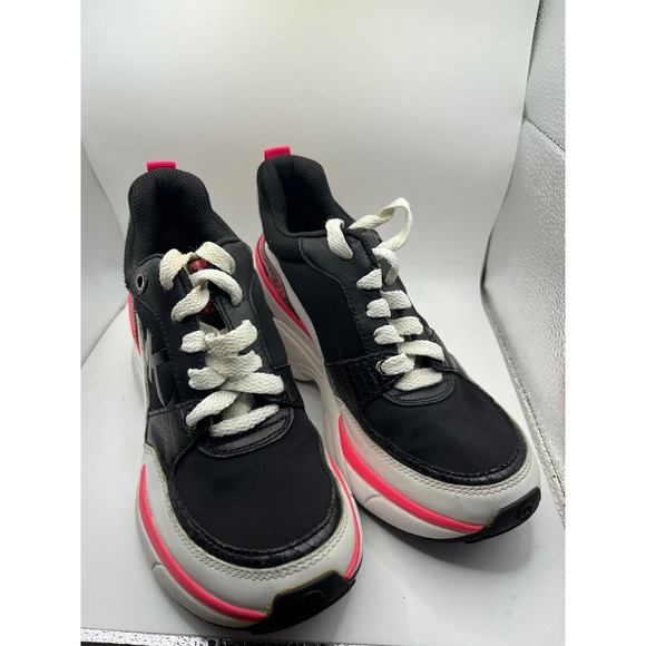Michael Kors Shoes - Michael Kors Women's Black‎ Pink Snake Trim Sneakers Athletic Shoes Size 6
